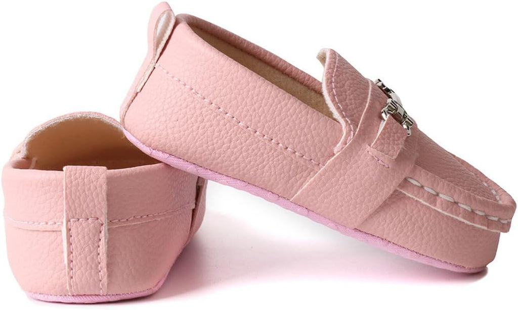 LONSOEN Baby Girls Boys Loafers Prewalker Dress Crib Shoes - Image 5