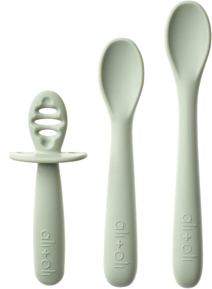 Ali+Oli Silicone Spoon Set for Baby Unbreakable Baby Spoons, Self Feeding - Image 2