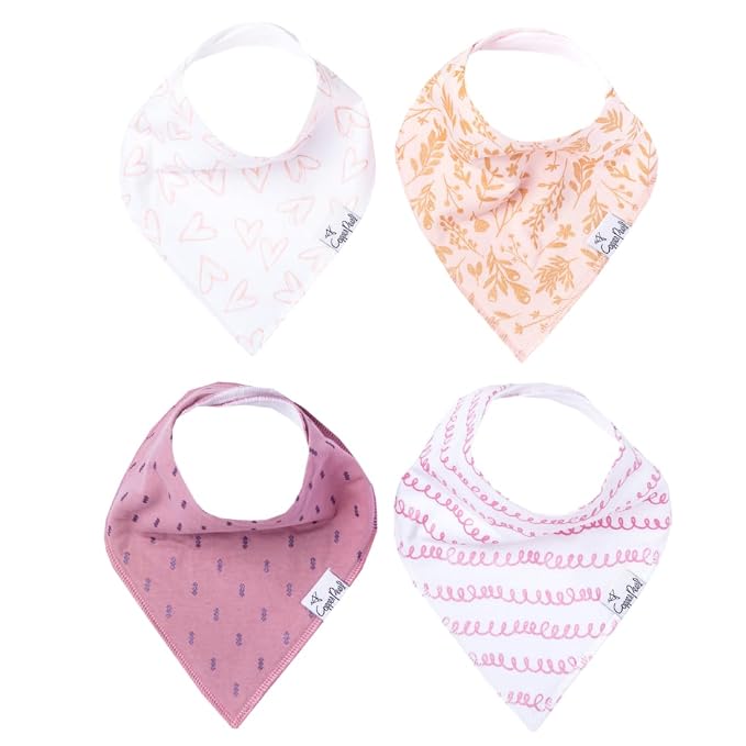 Copper Pearl 4 Pack Soft Cotton Baby Bibs by CopperPearl