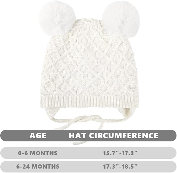 Labeol Baby Hats, Soft Warm Winter Knit Baby Beanie Hat - Image 4