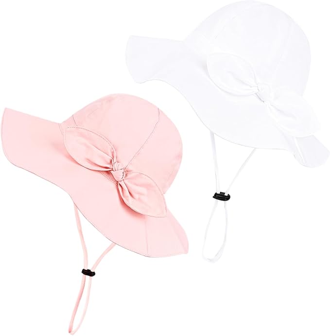 Baby Girl Sun Hat with UPF 50+ Outdoor Adjustable Beach Hat with Wide Brim - Image 2