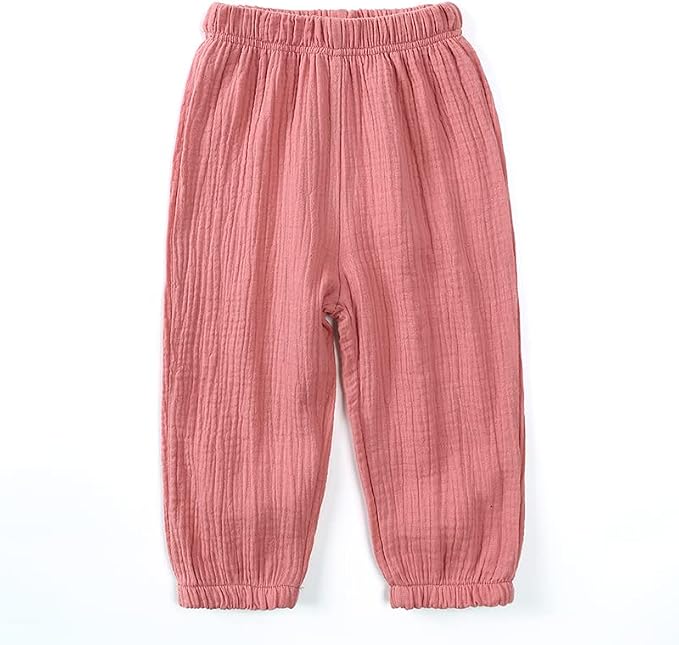 MYGBCPJS Baby Boys Girls Cotton Linen Trousers Kids Casual Ankle Pants Loose - Image 3