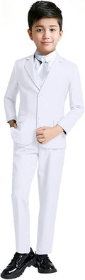 YuanLu Boys Suit for Kids Tuxedo Wedding Ring Bearer Outfit, 5 Piece Boy Slim by YuanLu