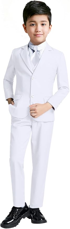 YuanLu Boys Suit for Kids Tuxedo Wedding Ring Bearer Outfit, 5 Piece Boy Slim by YuanLu