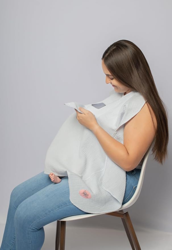 Muslin Nursing Cover for Baby Breastfeeding –with Peekaboo Window -100% - Image 2