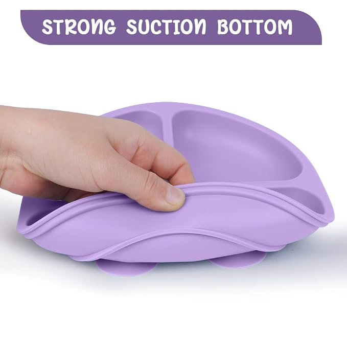 Vicloon Suction Plates, BPA Free Divided Plate, Divided Plate Design, Silicone - Image 3