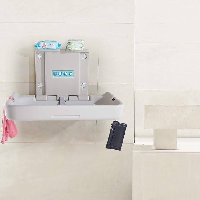 Fold Down Baby Changing Station Wall Mount Horizontal Baby Change Table - Image 4