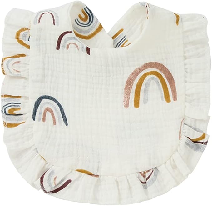 4 PACK Solid Muslin Baby Drool Bibs Set - Image 3