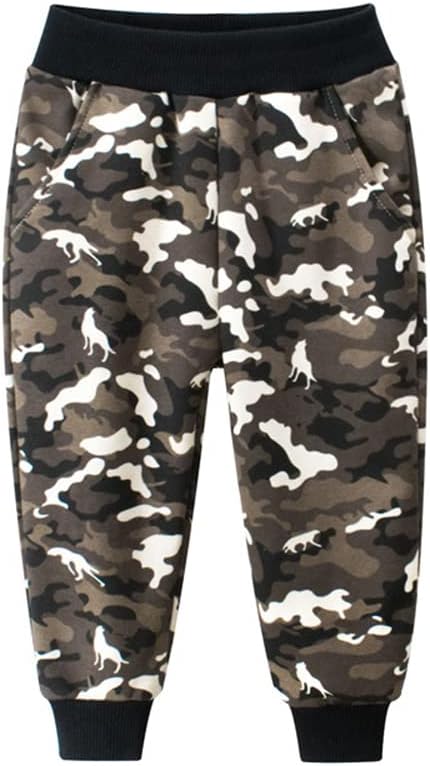 HUAER& Baby Boy's Jogger Pants Dinosaur Car Animal Print Drawstring Elastic - Image 2