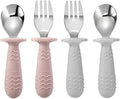 PandaEar 4 Set Baby Toddler Silicone Stainless Steel Utensils Silverware Spoon by PandaEar