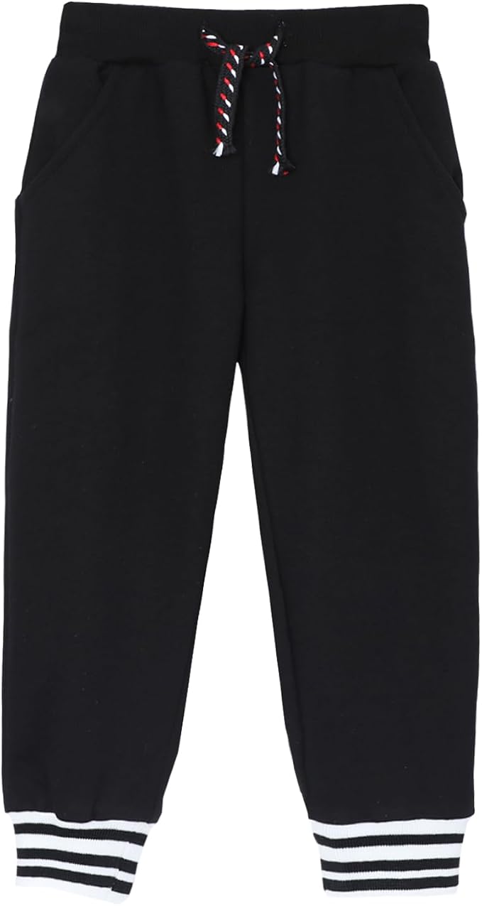 HILEELANG Toddler Boys Cotton Jogger Sweatpants 3 Pack, Soft Adjust Elastic - Image 5