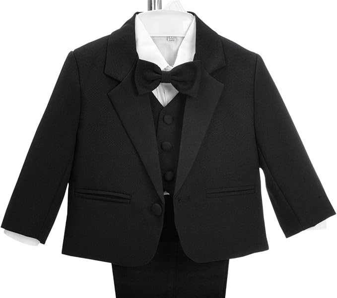 Dressy Daisy Baby Toddler Boy 5 Pcs Set Formal Tuxedo Suits No Tail Wedding - Image 5