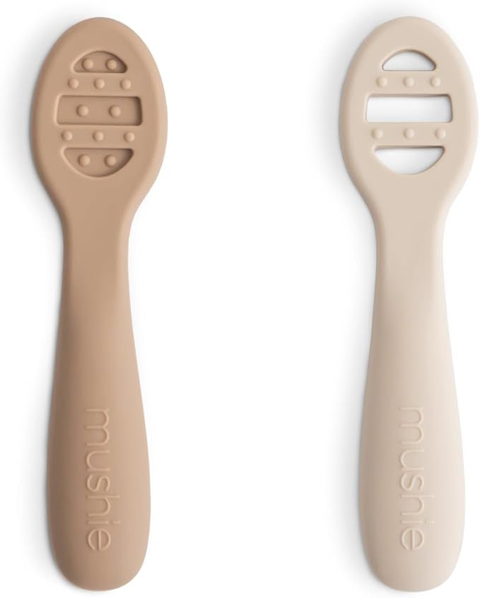mushie Silicone First Feeding Baby Spoons | 2 Pack by mushie