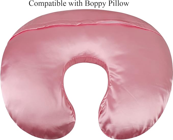 Satin Nursing Pillow Cover Set 2 Pack Ultra Soft Silk Compatible - Image 4