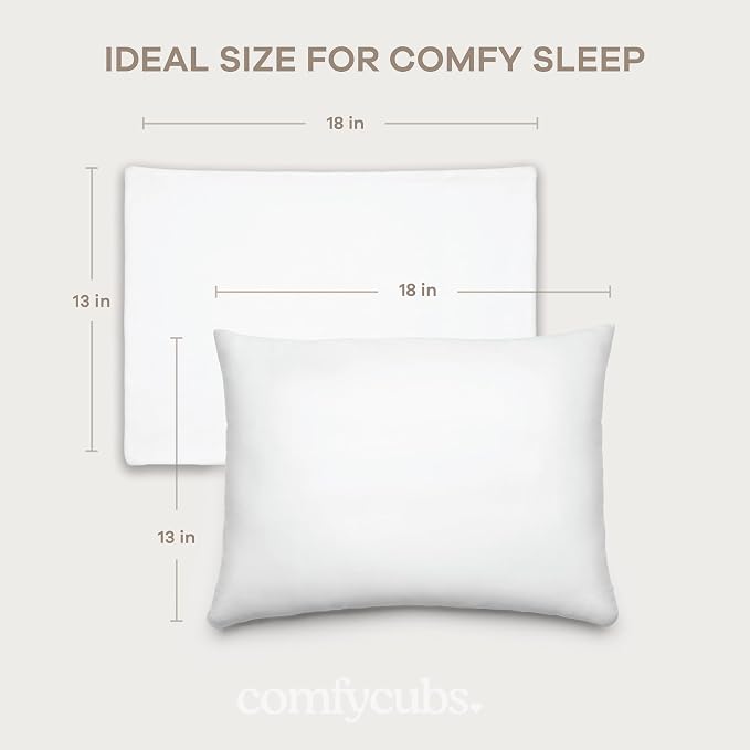 Comfy Cubs Toddler Pillow with Cotton Pillowcase, 13 x 18 in - Image 6