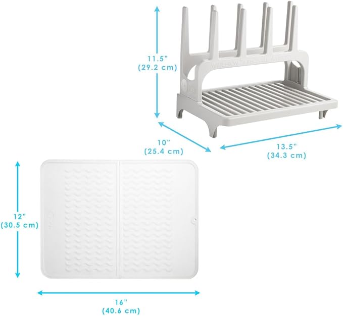 PopYum Seattle Gray Space Saving Drying Rack from 100% Recycled Bottles - Image 9