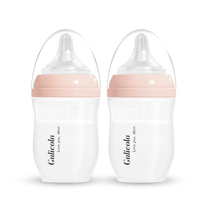 Gulicola Natural PP Baby Breastfeeding Bottles Newborn Set 2 Pack, Slow Flow by GulicolaBaby