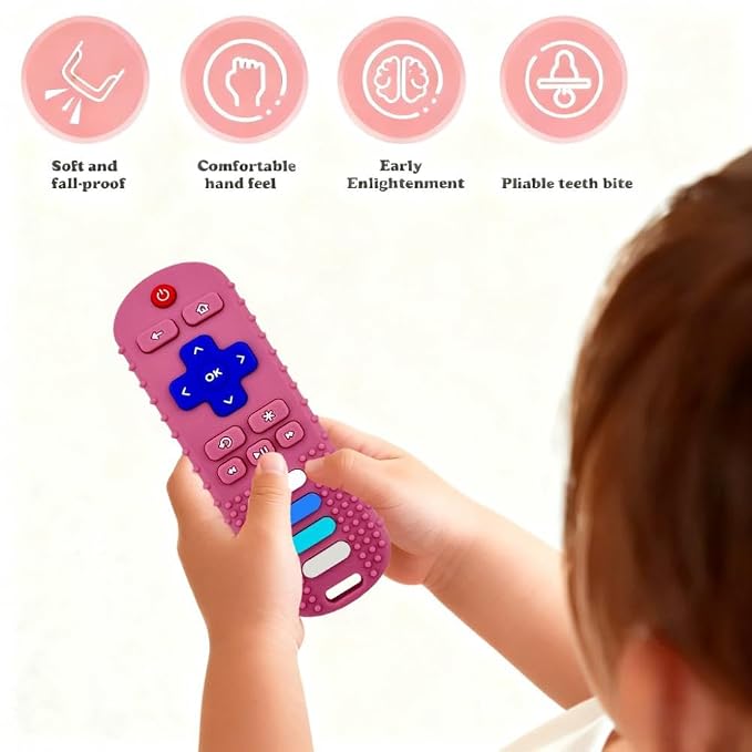 Baby Teething Toys-TV Remote Control Shape Silicone Infants Teething Toys - Image 3