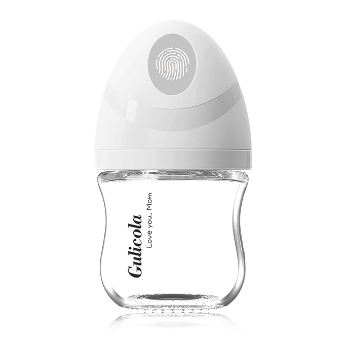 Gulicola Natural Small Glass Baby Bottle 3 oz, Very Slow Flow Nipple, 1 pk by GulicolaBaby