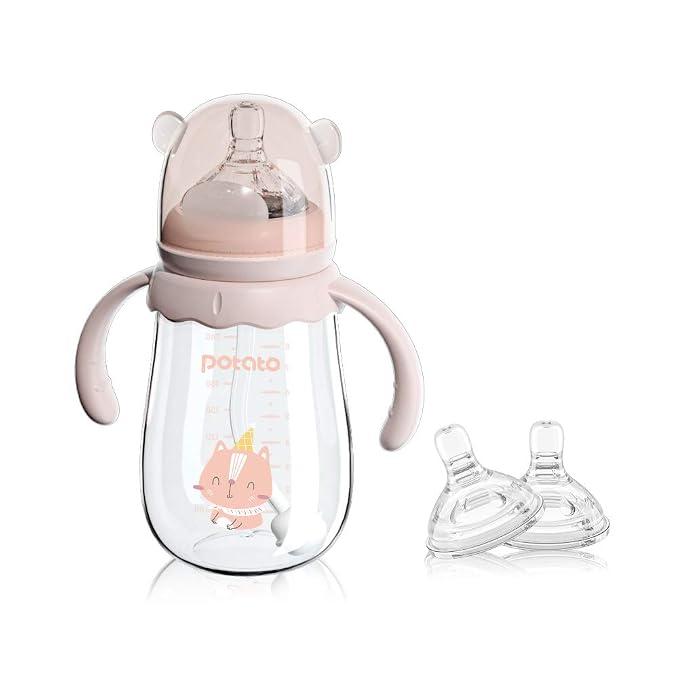 POTATO Glass Baby Bottles, Anti-Colic Breastfeeding Bottles by POTATO