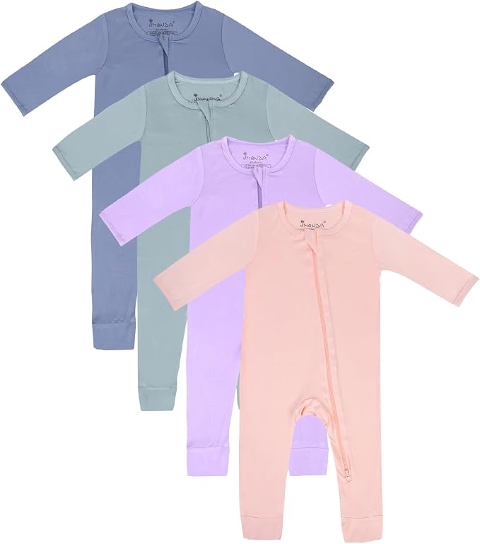 Jimonda Baby Footless Pajamas, Two Zip Closure Long Sleeve Romper, Infant by JimondaBaby