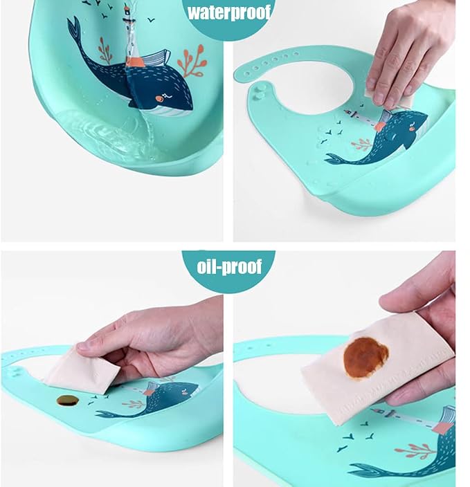 Baby Silicone Feeding Bibs - Image 5