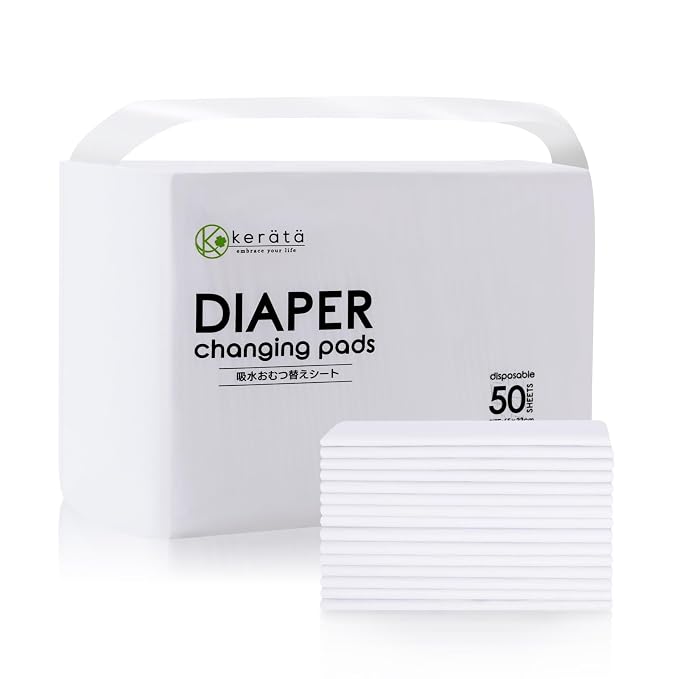 Disposable Changing Pads for Baby, 50 Pack 13" x 18" Super Soft Diaper Changing by ExploreMore