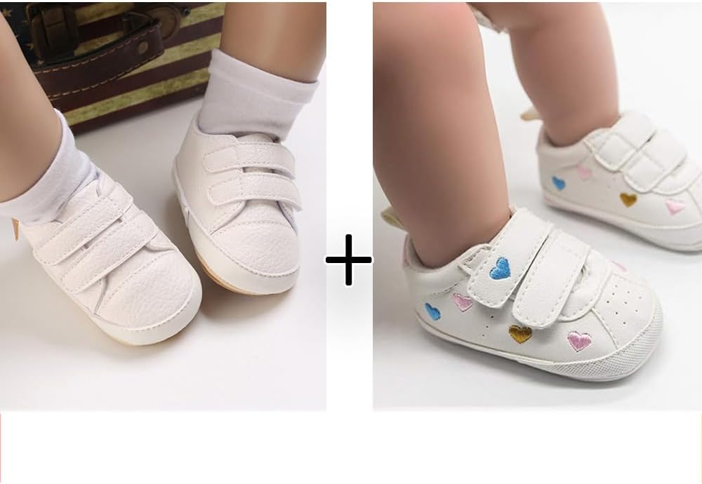 2Pairs Baby Shoes, Boys Girls Non-Slip Rubber Sole Sneakers, Unisex Infant Soft - Image 3