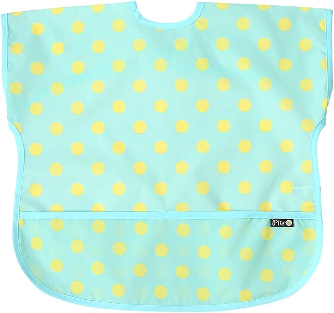 Short Sleeve Waterproof Bib for Toddlers – Feeding Apron for Mealtime, by Plie