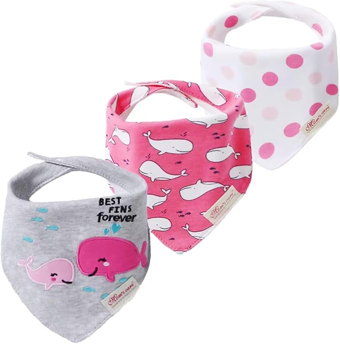 JN&LULU 3 Pack Newborn Baby Bibs Bandana Drool Bibs by JNLULU
