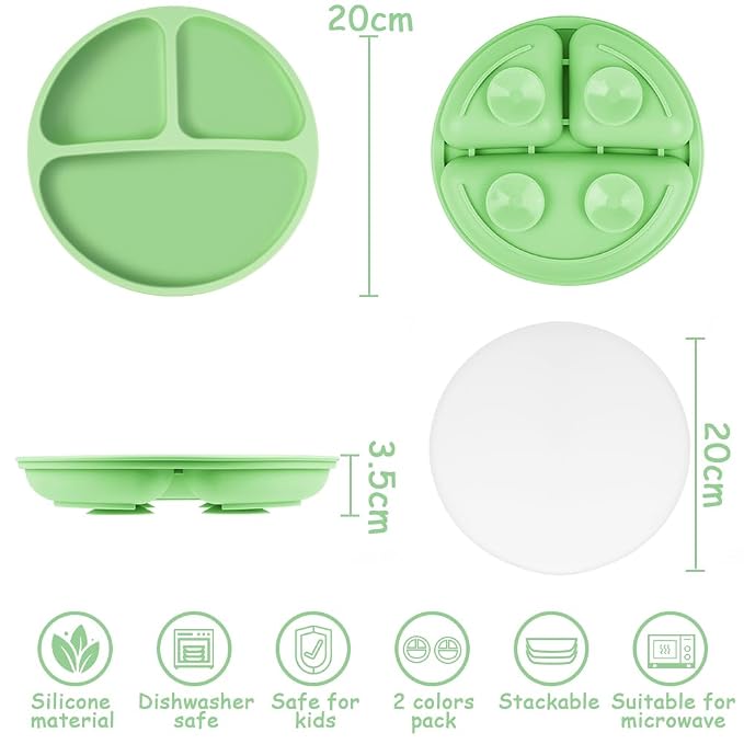 Vicloon Toddler Dishware Plate, Suction Plates - Image 2