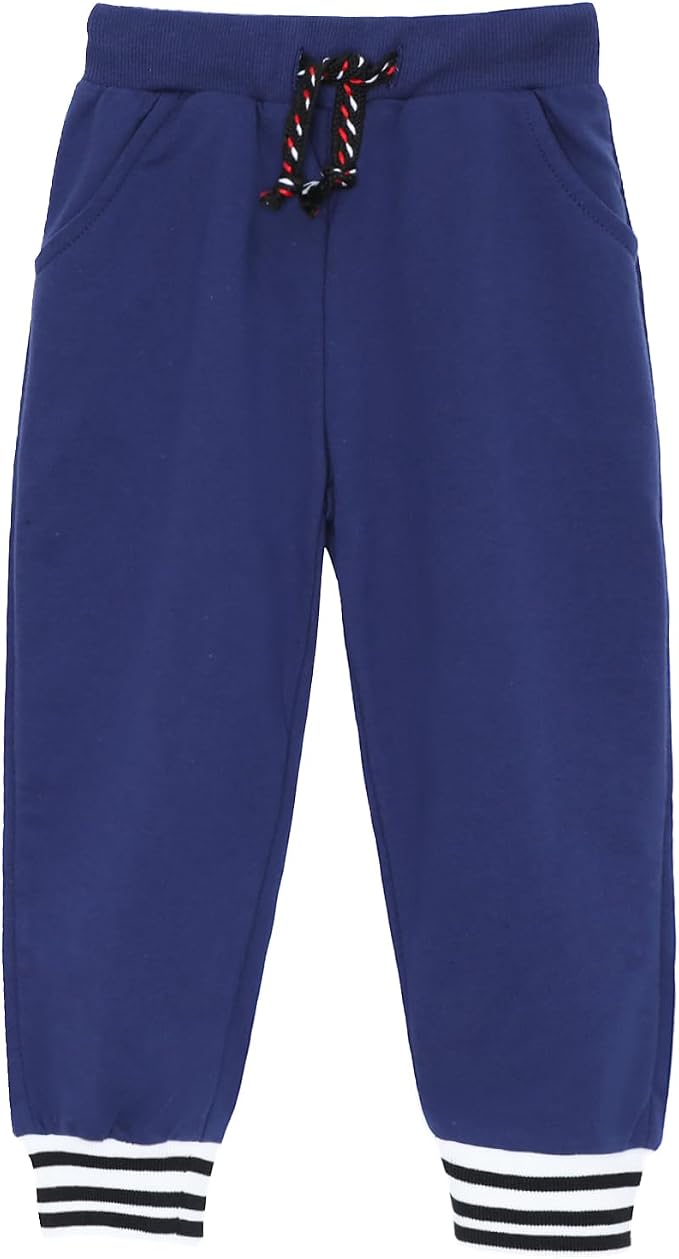 HILEELANG Toddler Boys Cotton Jogger Sweatpants 3 Pack, Soft Adjust Elastic - Image 4