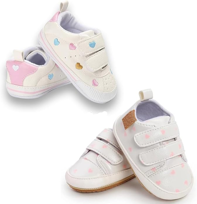 2Pairs Baby Shoes, Boys Girls Non-Slip Rubber Sole Sneakers, Unisex Infant Soft - Image 5