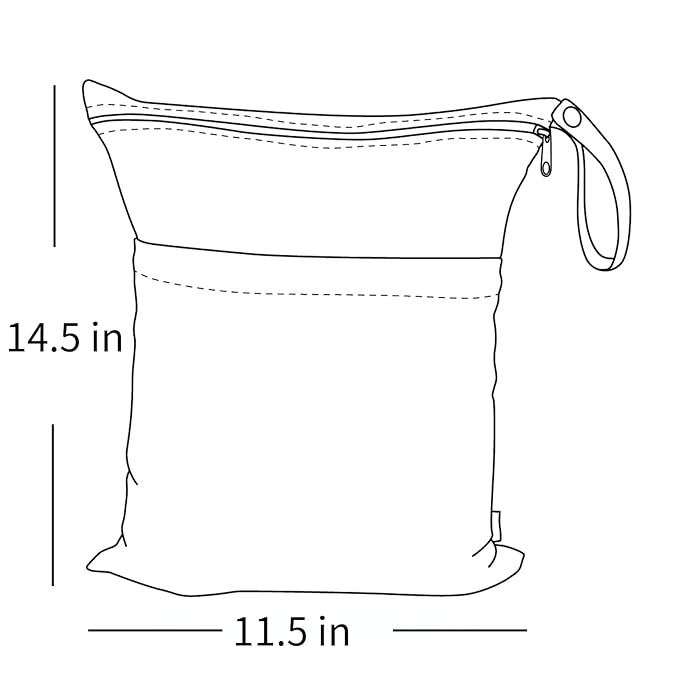 ALVABABY 2pcs Cloth Diaper Wet Dry Bags Waterproof Reusable - Image 5