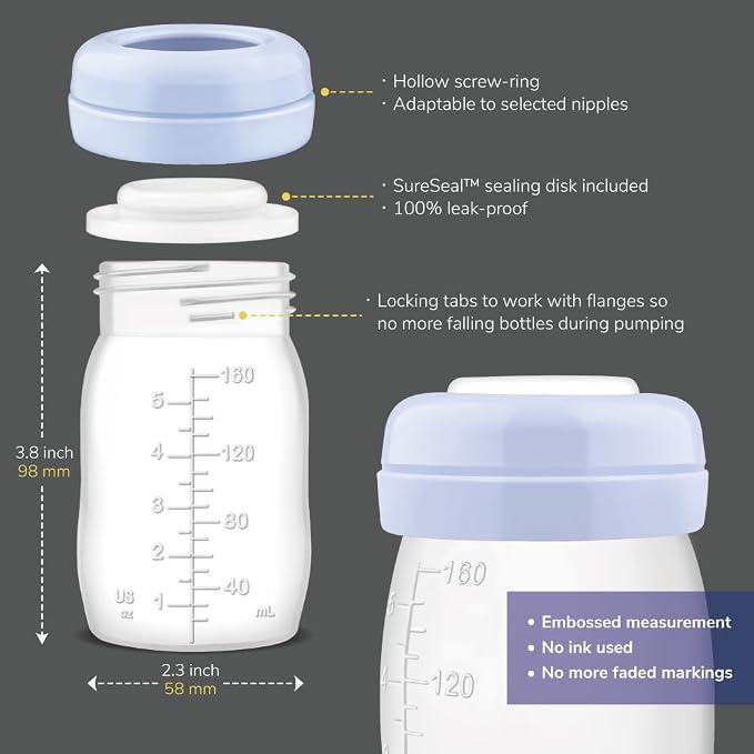Maymom Wide Neck Breastmilk Collection n Storage Bottle 5.4 oz; Re-markable - Image 5