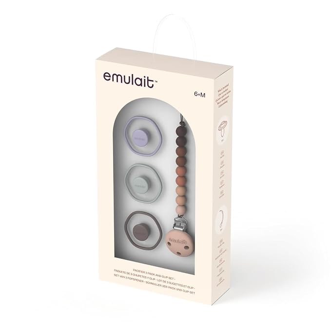 Emulait Baby Pacifier Set 6+ Month – 3-Pack Infant Pacifiers by Emulait
