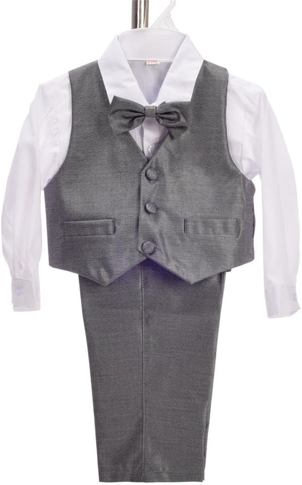 Dressy Daisy Baby Toddler Boy 5 Pcs Set Formal Tuxedo Suits No Tail Wedding - Image 3