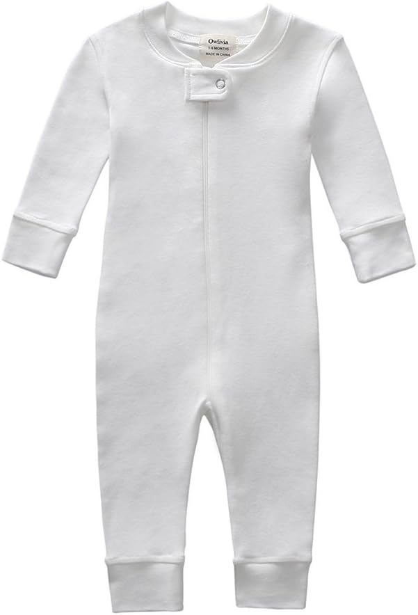 Owlivia Organic Cotton Baby Boy Girl Zip up Sleep 'N Play Pjs, Long Sleeve - Image 5