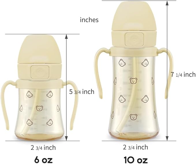 GROSMIMI Flip Top Spill Proof Sippy Cup, BPA Free, 10 oz, Stage 2 Straw - Image 8