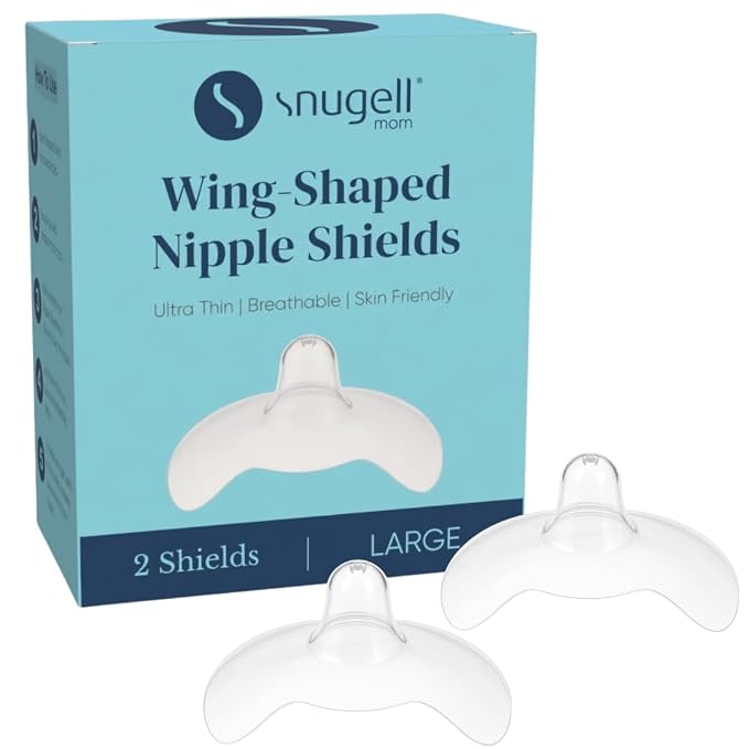 Snugell Wing-Shaped Nipple Shields Large| Ultra-Thin Silicone Shields by Snugell
