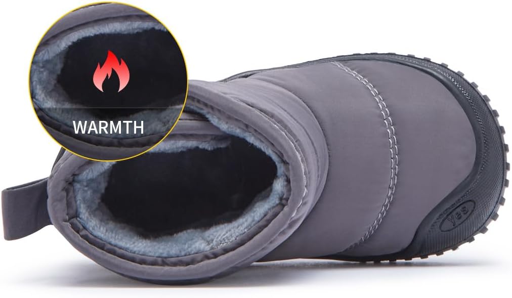 BMCiTYBM Toddler Baby Snow Boots Winter Shoes Boys Girls Cold Weather Baby Faux - Image 3
