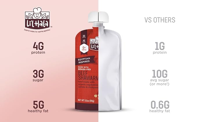 Li’l Hala Baby Food Pouches – Grass-Fed Beef Shawarma & Organic Veggies – - Image 5