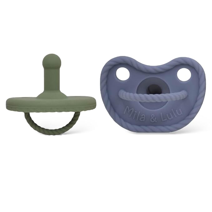 Mila & Lulu Round Shape Silicone Pacifiers; 0 Months and up; 100% Food-Grade by MilaLulu