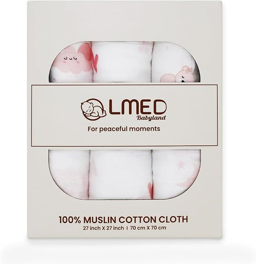 100% Muslin Cotton Baby Receiving Cloths, 27x27 in, Soft & Gentle - Image 2