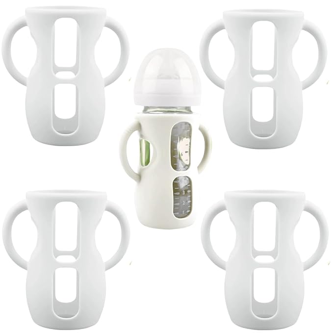 4 Pack Silicone Sleeves for Avent Natural Glass Baby Bottles, Silicone and by Unknown