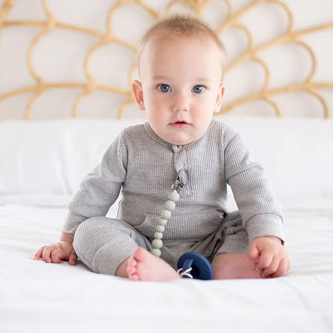 Colour Block Pacifier Clip – Food-Grade Silicone Soother Holder & Teether Strap - Image 2