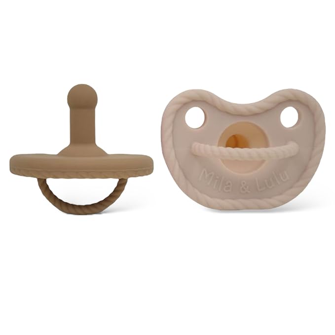 Mila & Lulu Round Silicone Pacifiers – 100% Food-Grade, One-Piece Design by MilaLulu