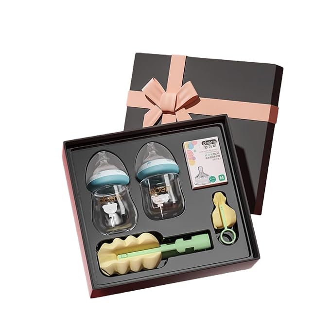 FarBrand Newborn Baby Bottle Starter Kit – Glass Baby Bottles 0-12 Months by Unknown