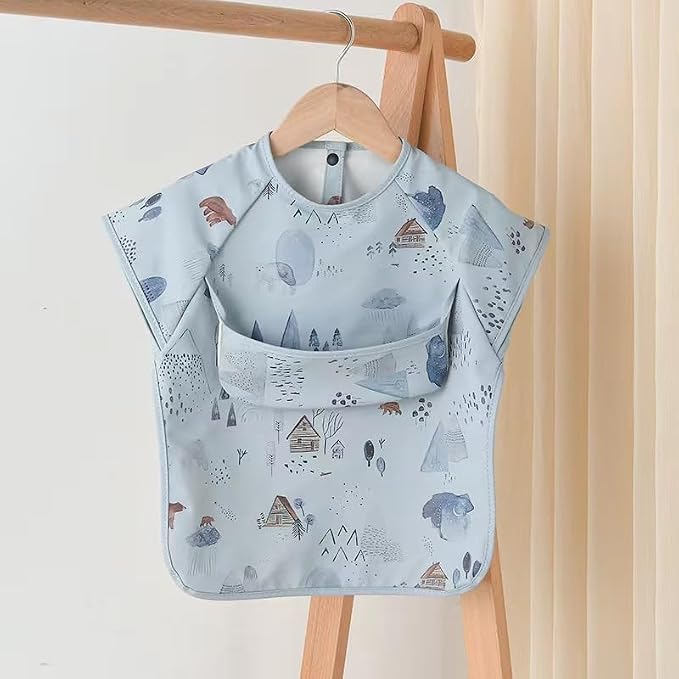 GZMM Waterproof Baby Bibs, Infant Toddler Extra Cover Feeding Bib - Image 2