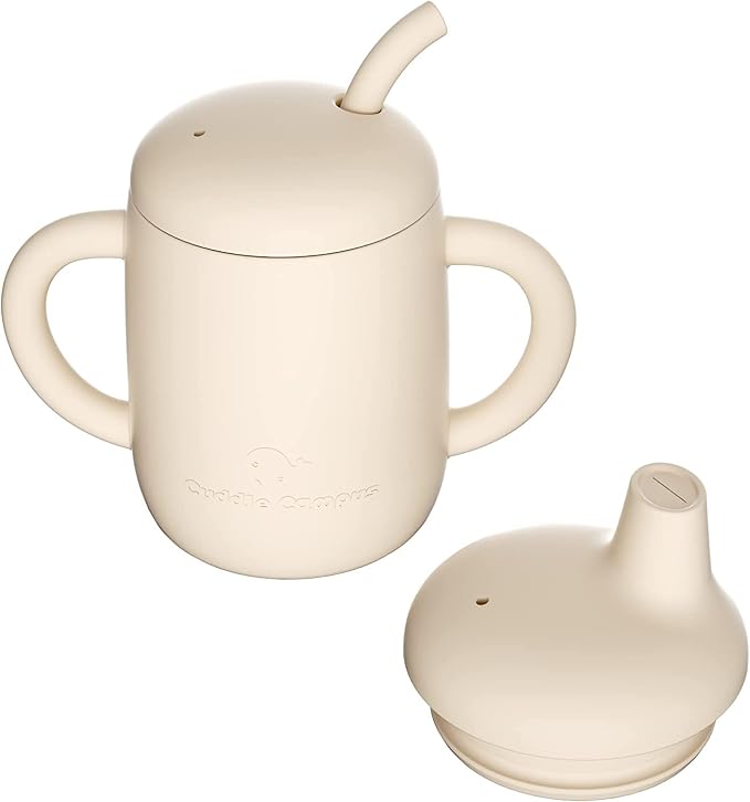 Cuddle Campus Sippy Cups 7OZ, Baby Cups, Shatterproof Silicone Straw Cup by CuddleCampus